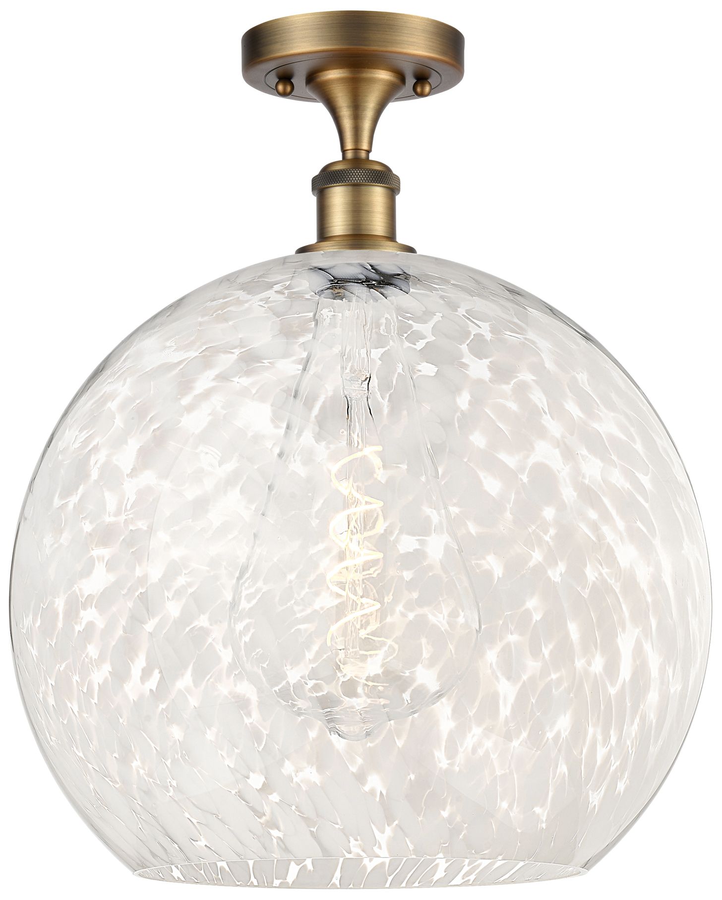 Innovations Lighting White Mouchette Brass - Antique Brass Collection