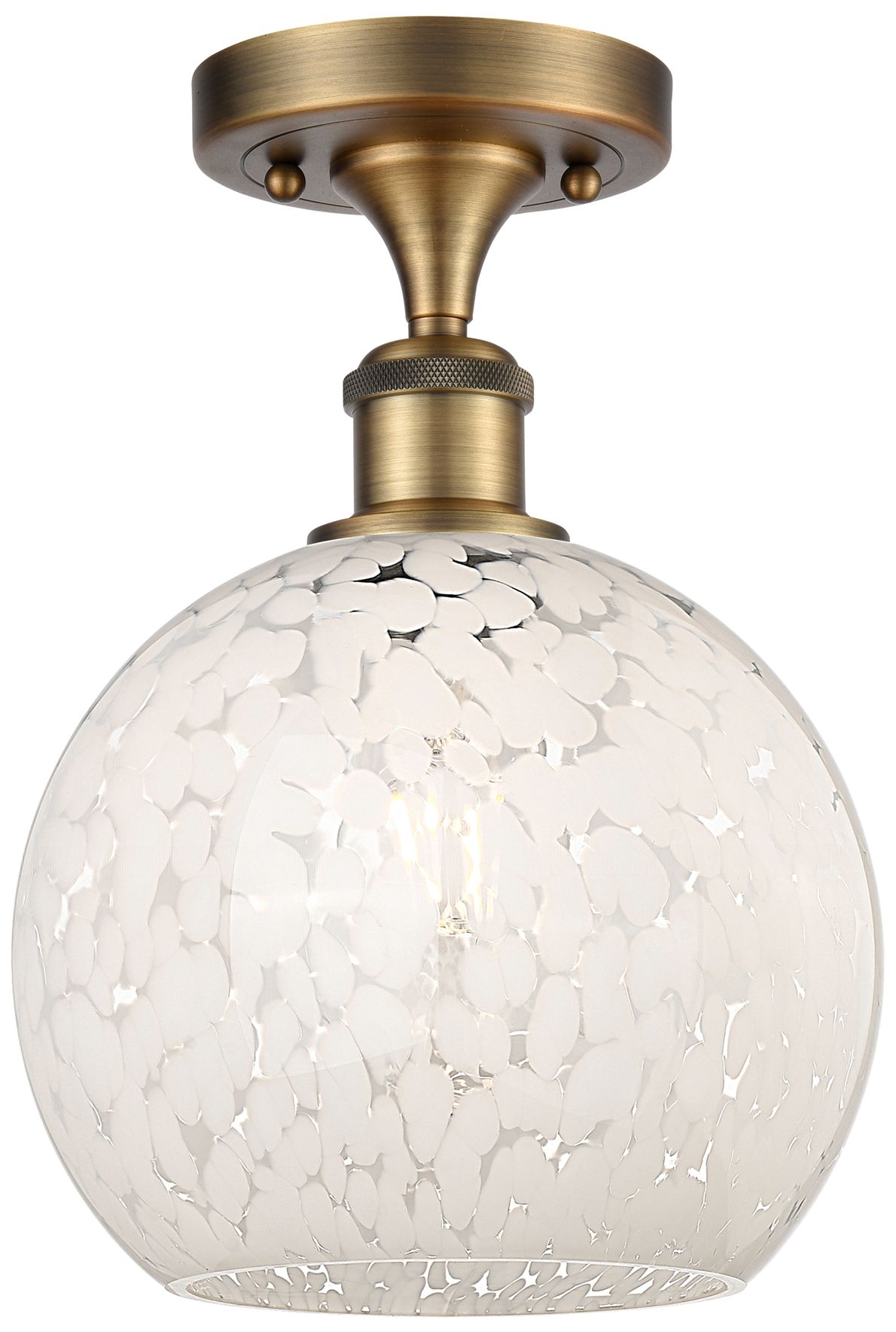 Innovations Lighting White Mouchette Brass - Antique Brass Collection