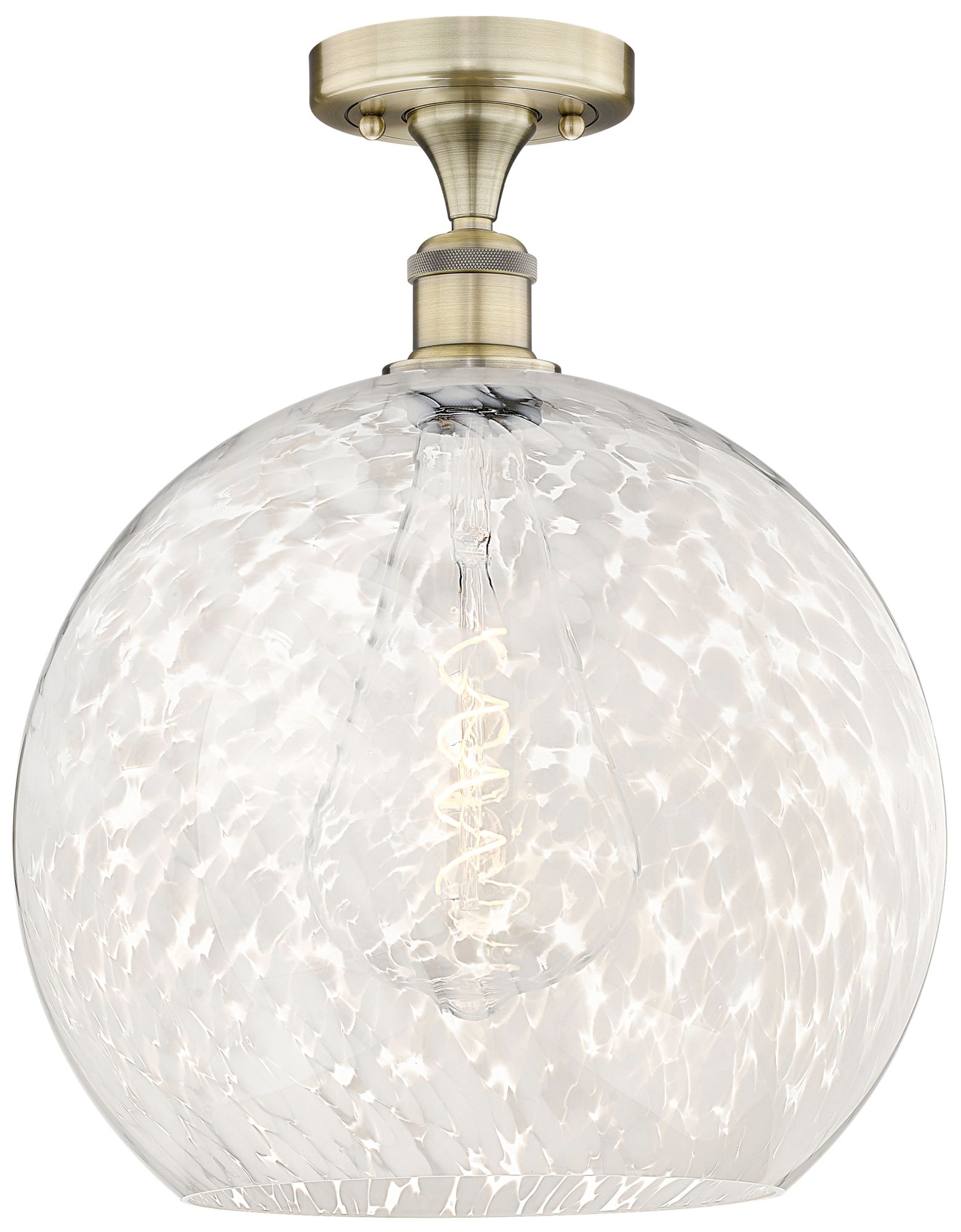 Innovations Lighting White Mouchette Brass - Antique Brass Collection