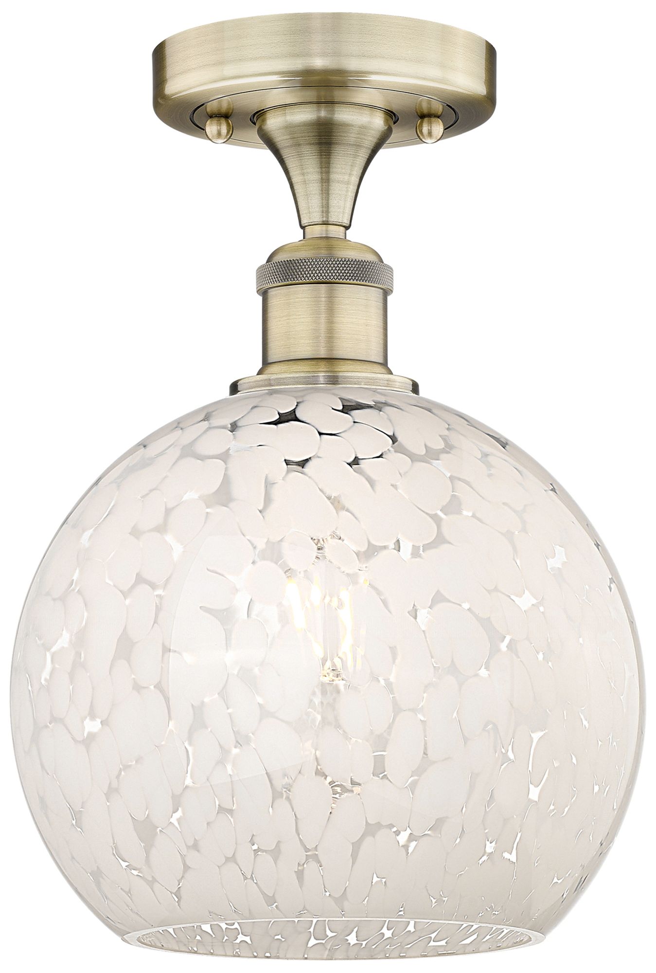 Innovations Lighting White Mouchette Brass - Antique Brass Collection