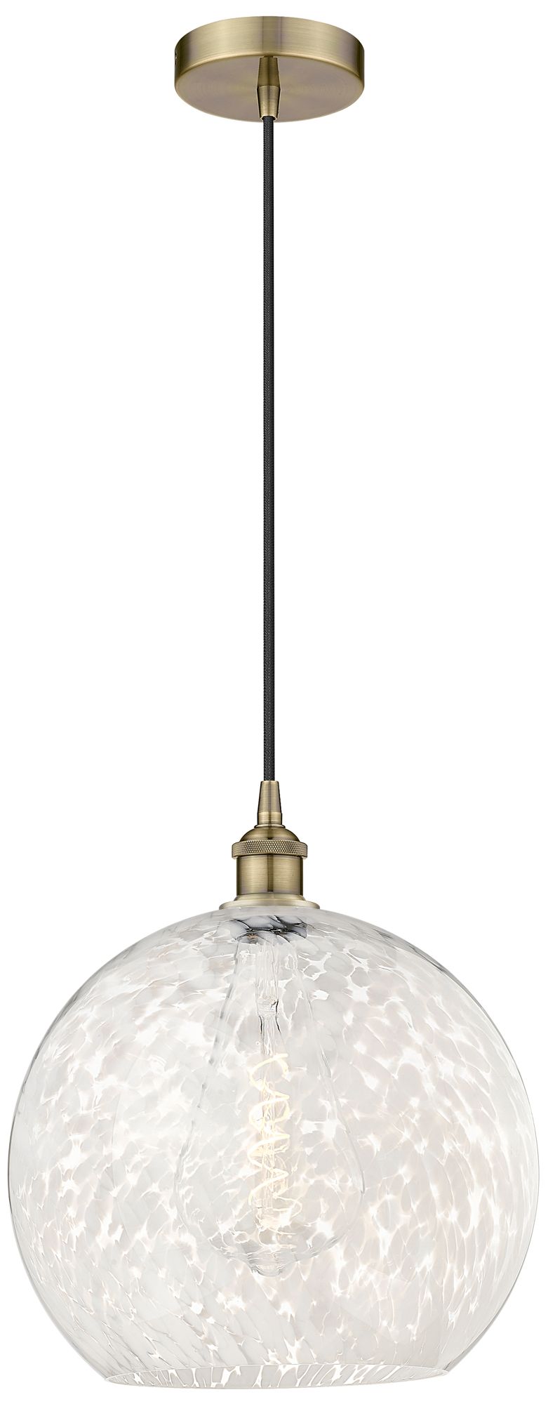 Innovations Lighting White Mouchette Brass - Antique Brass Collection