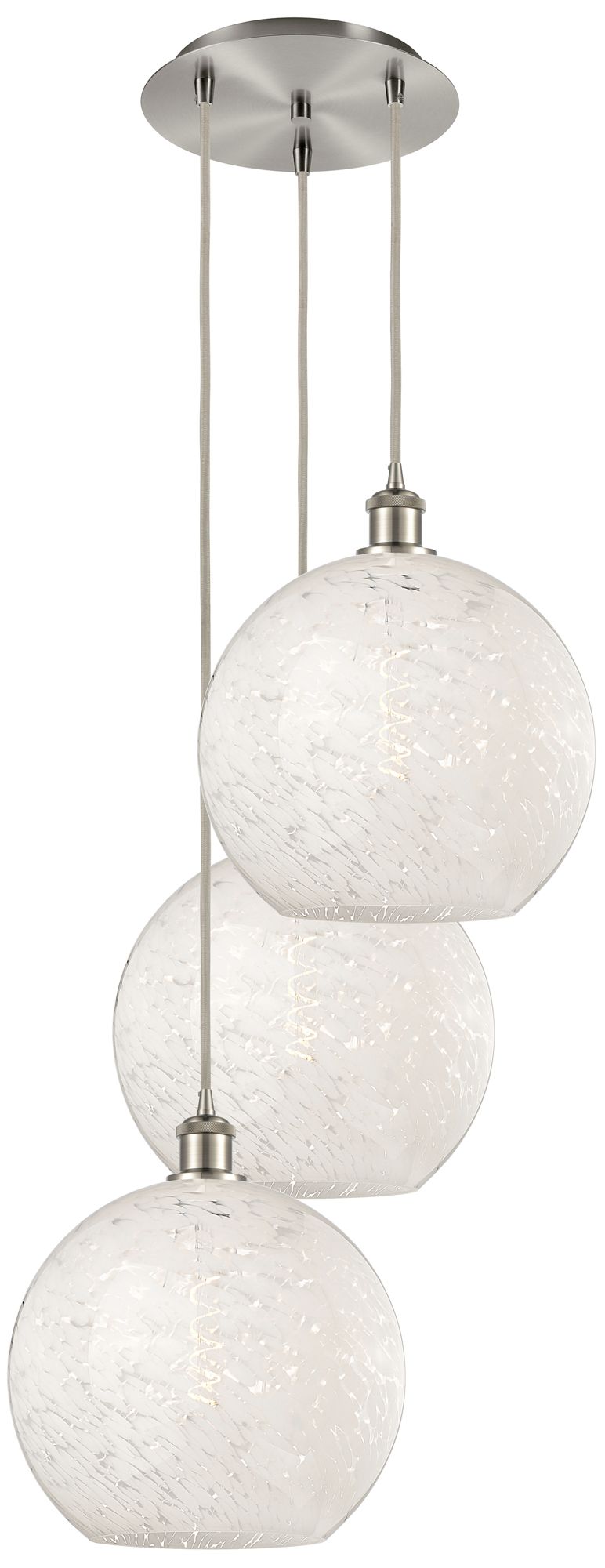 Innovations Lighting White Mouchette Brushed Nickel Collection