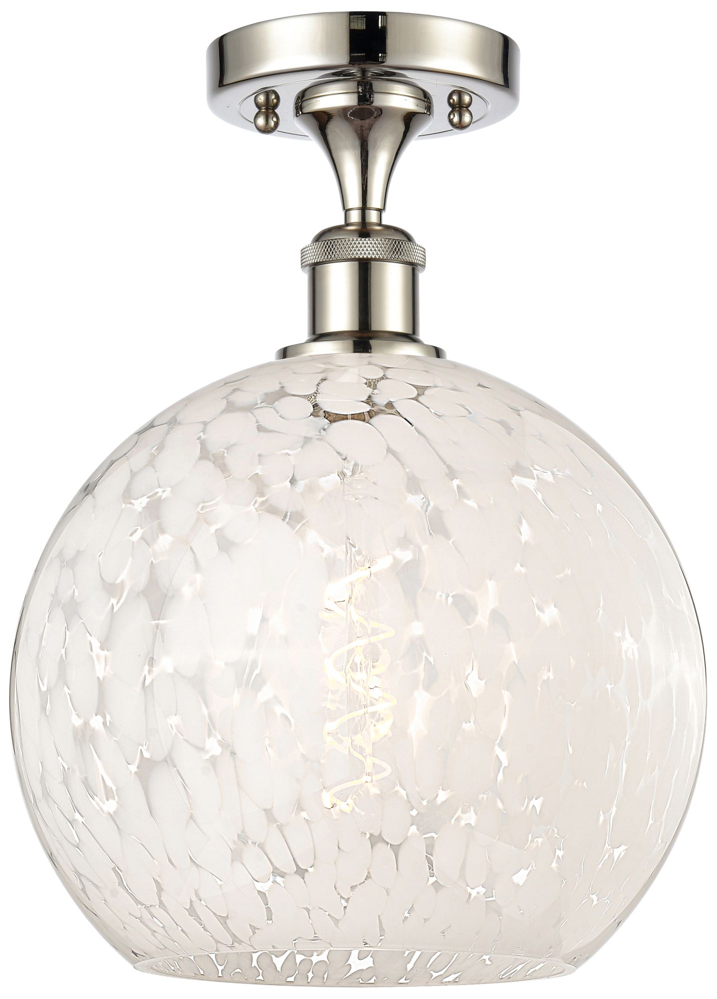 Innovations Lighting White Mouchette Brushed Nickel Collection