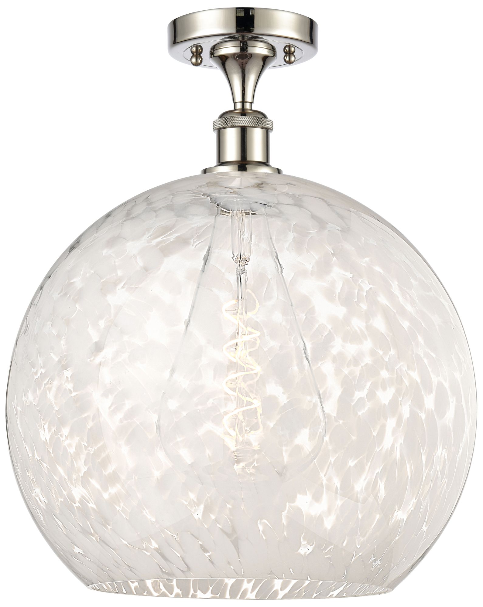Innovations Lighting White Mouchette Brushed Nickel Collection