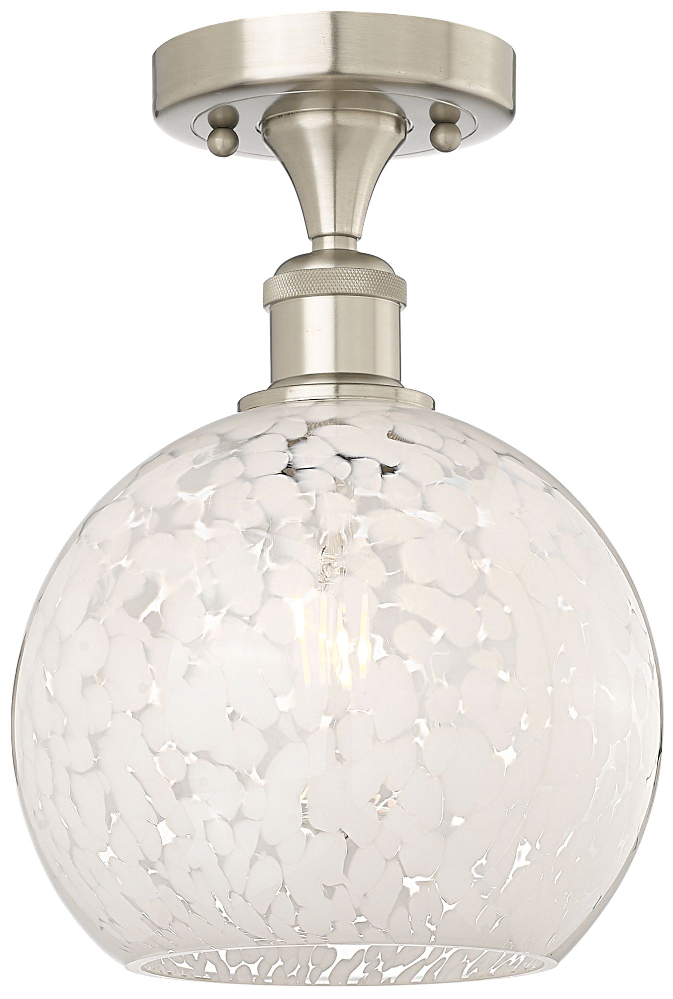 Innovations Lighting White Mouchette Brushed Nickel Collection