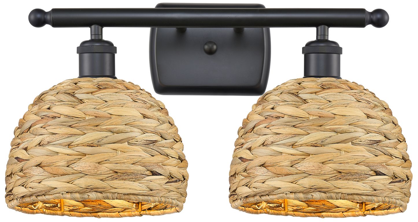 Innovations Lighting Woven Rattan Black Collection