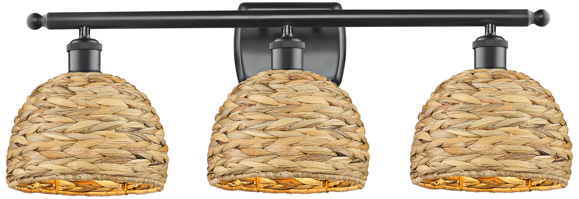 Innovations Lighting Woven Rattan Black Collection