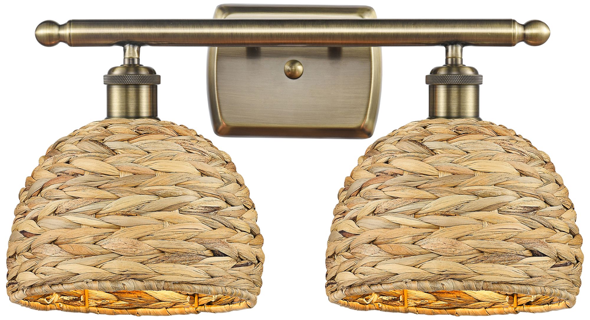 Innovations Lighting Woven Rattan Brass - Antique Brass Collection