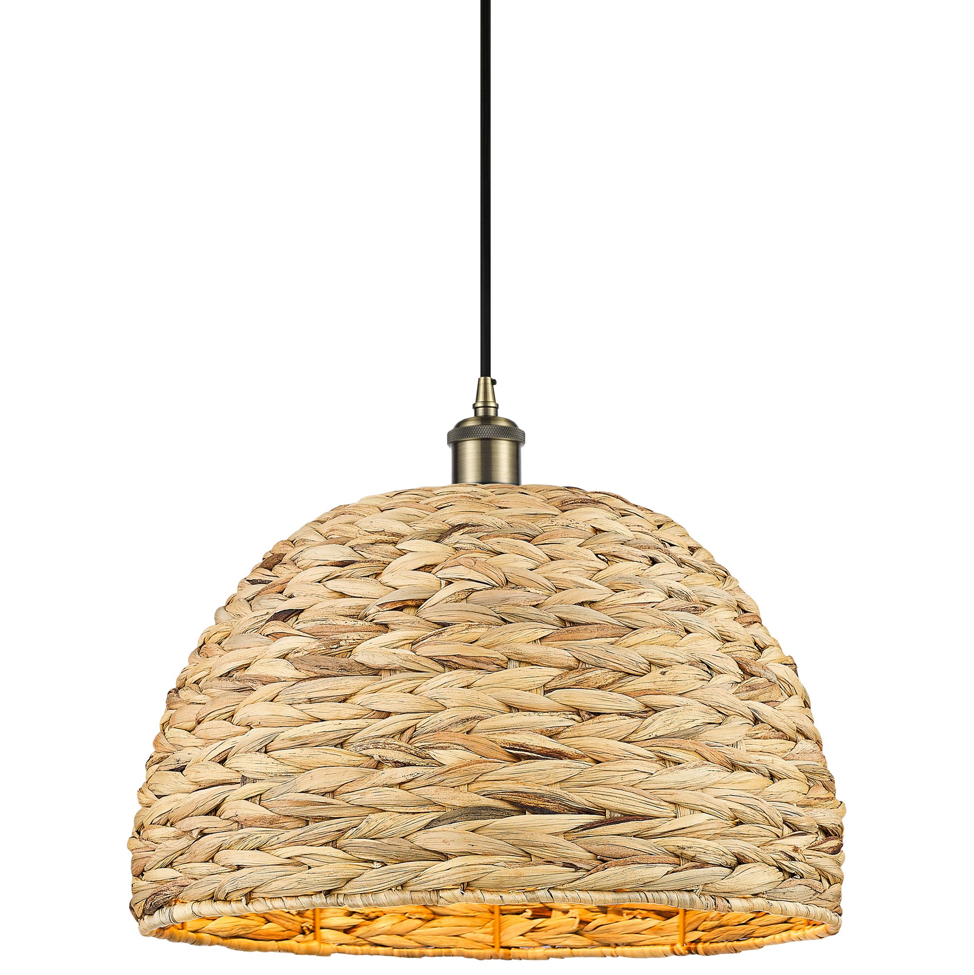 Innovations Lighting Woven Rattan Brass - Antique Brass Collection