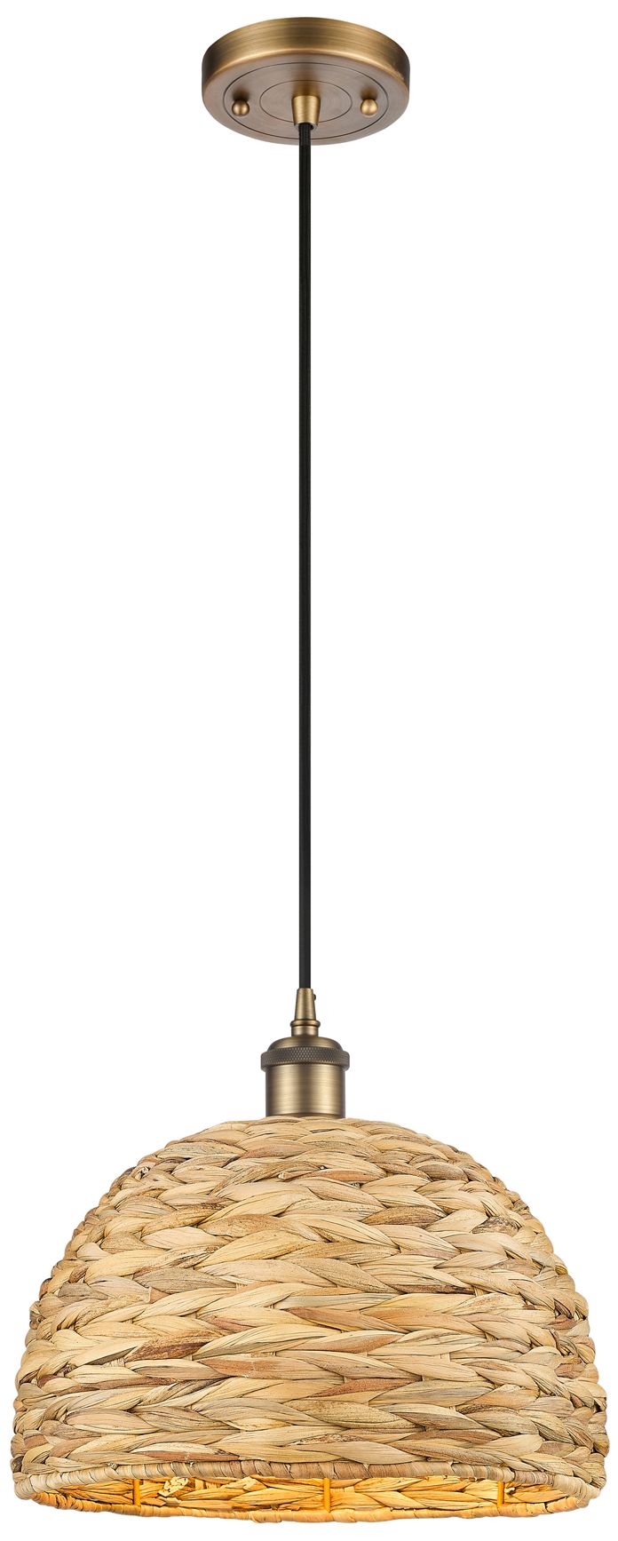 Innovations Lighting Woven Rattan Brass - Antique Brass Collection