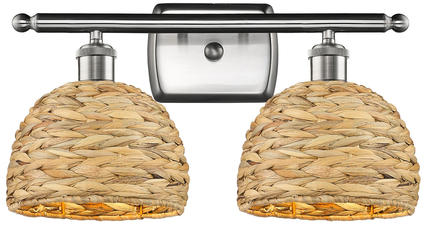 Innovations Lighting Woven Rattan Brushed Nickel Collection