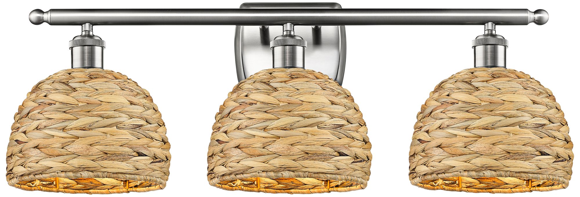 Innovations Lighting Woven Rattan Brushed Nickel Collection