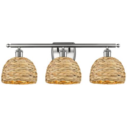 Innovations Lighting Woven Rattan Brushed Nickel Collection