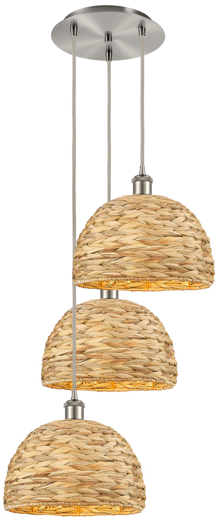 Innovations Lighting Woven Rattan Brushed Nickel Collection