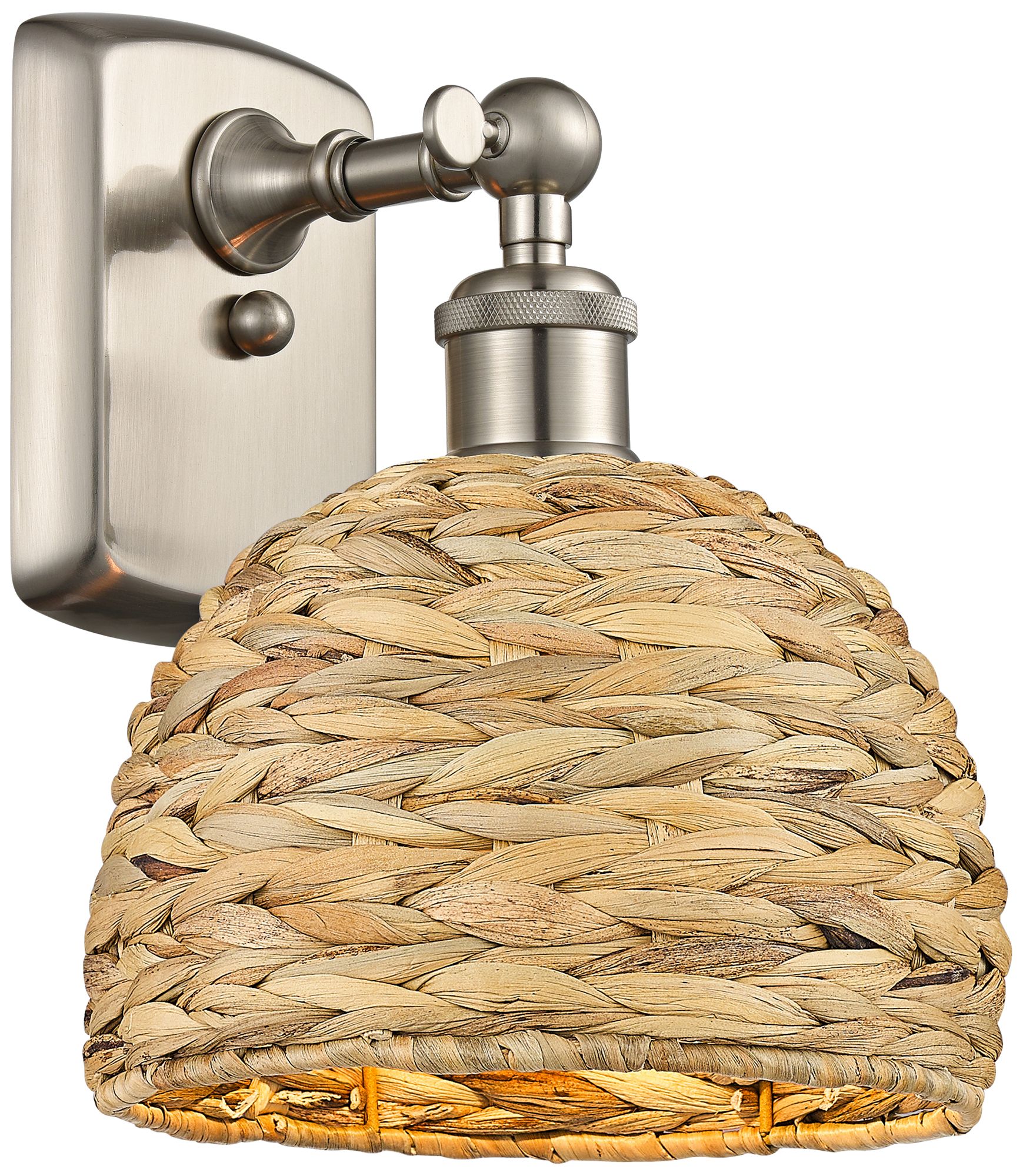 Innovations Lighting Woven Rattan Brushed Nickel Collection