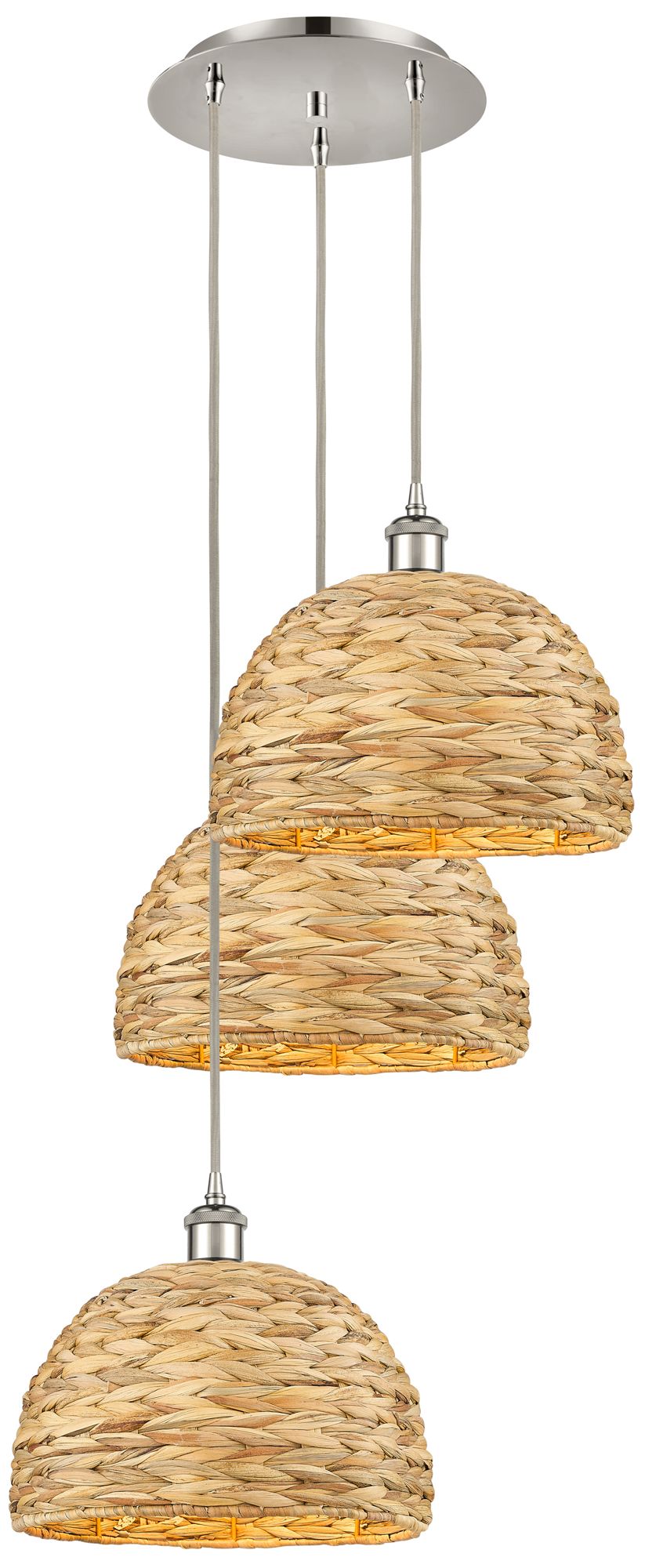 Innovations Lighting Woven Rattan Nickel Collection