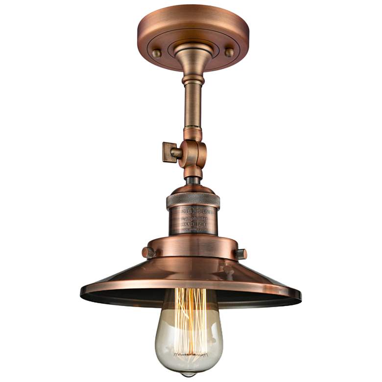 Image 2 Innovations Railroad 8" Wide Antique Copper Adjustable Ceiling Light