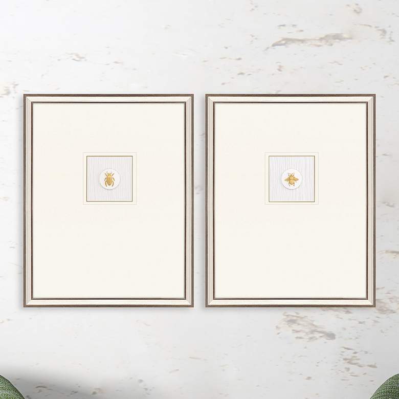 Image 2 Insect Intaglio I 25" High 2-Piece Framed Wall Art Set
