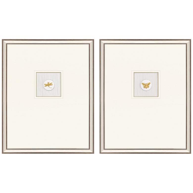 Image 3 Insect Intaglio II 25" High 2-Piece Framed Wall Art Set