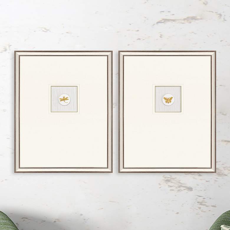 Image 2 Insect Intaglio II 25" High 2-Piece Framed Wall Art Set