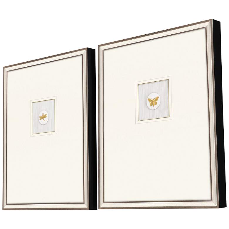 Image 5 Insect Intaglio II 25" High 2-Piece Framed Wall Art Set more views