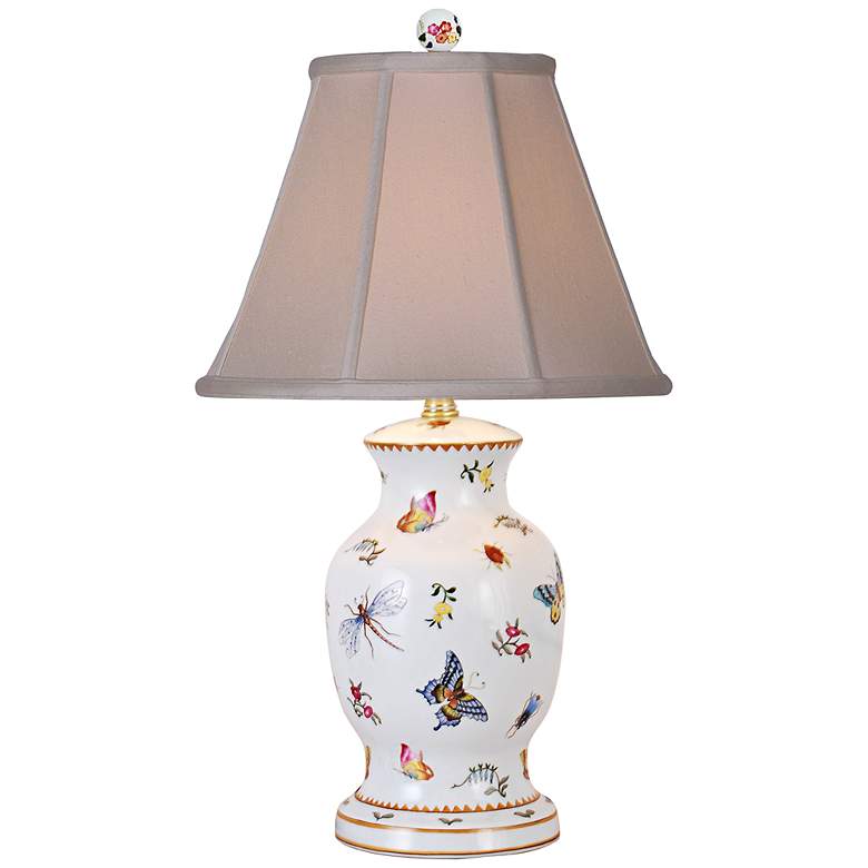 Image 2 Insects And Flowers Porcelain Vase Table Lamp