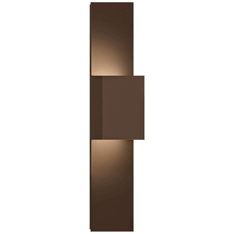 Image 1 Inside Out Flat Box 25"H Bronze 2-LED Outdoor Wall Light