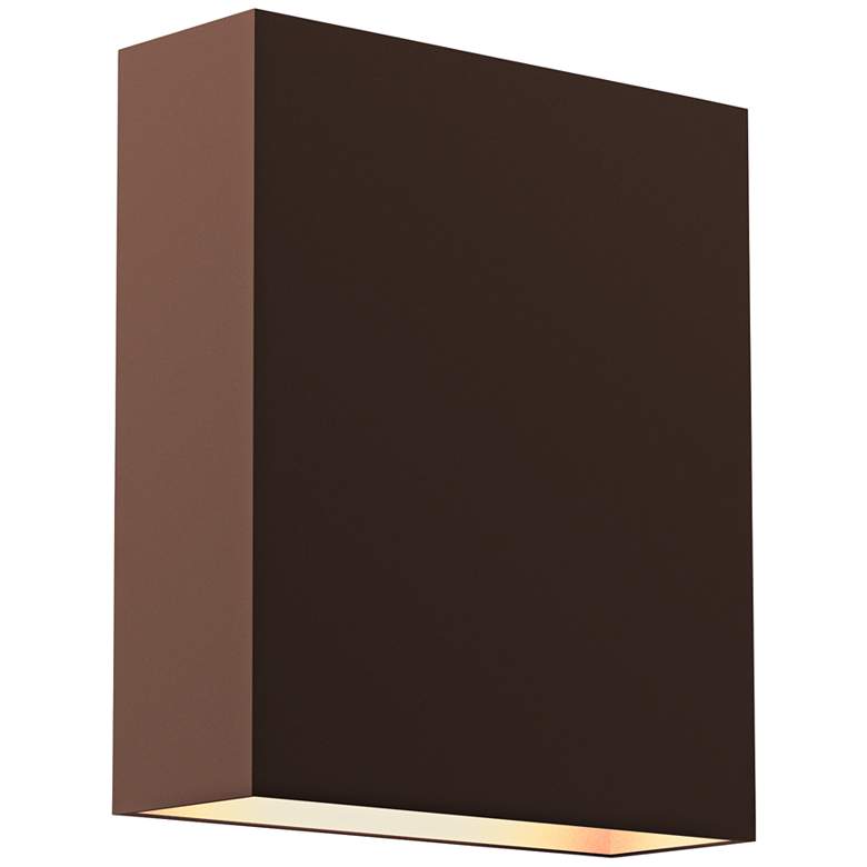 Image 1 Inside Out Flat Box 7 inch High Bronze LED Outdoor Wall Light