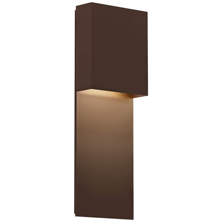 Image 1 Inside Out Flat Box™ 17" High Bronze LED Outdoor Wall Light