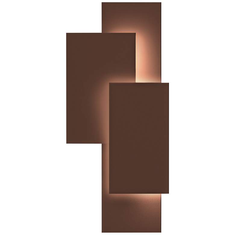 Image 1 Inside Out Offset Panels™ 20 3/4"H Bronze LED Wall Light