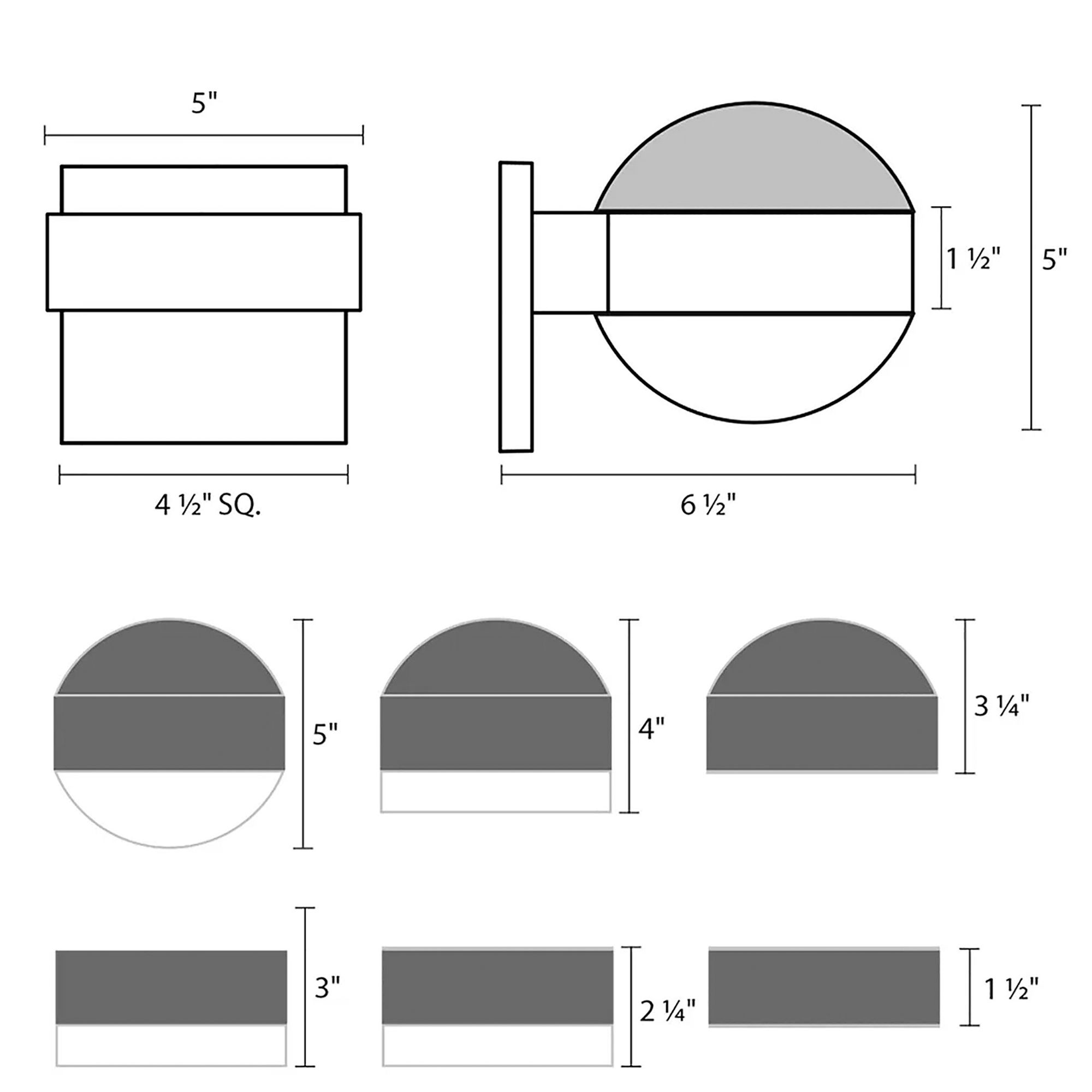 Image 2 Inside Out REALS 1.5" High Textured Bronze Downlight LED Wall Sconce more views