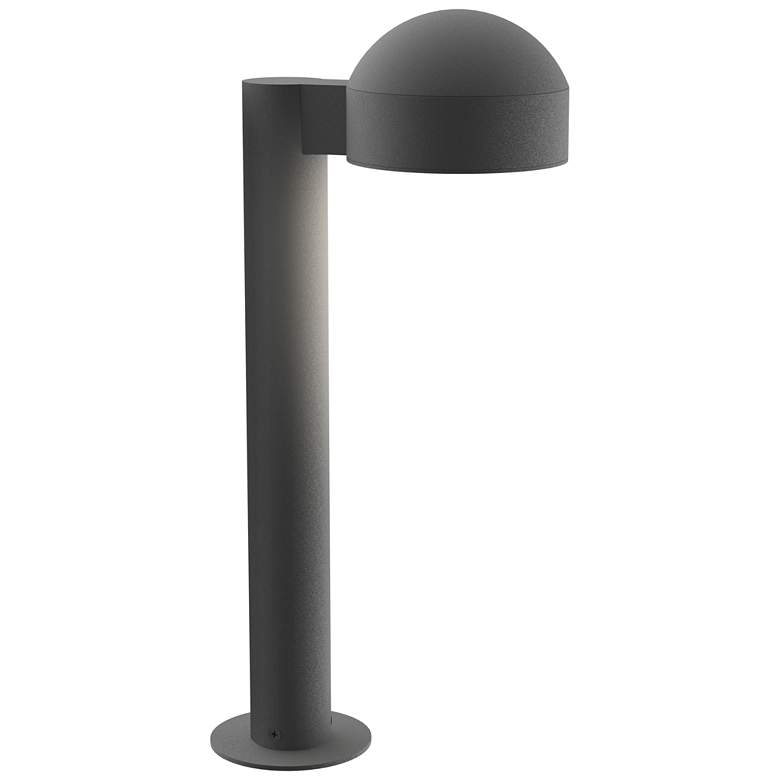 Image 1 Inside Out REALS 16" LED Bollard - Textured Gray - Dome Cap and Plate 