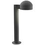 Inside Out REALS 16" LED Bollard - Textured Gray - Dome Cap and Plate 