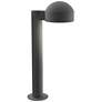 Inside Out REALS 16" LED Bollard - Textured Gray - Dome Cap and Plate