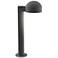 Inside Out REALS 16" LED Bollard - Textured Gray - Dome Cap and Plate