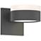 Inside Out REALS 2.5" High Textured Gray Up & Down LED Wall Sconce