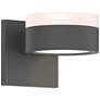 Inside Out REALS 2.5" High Textured Gray Up &#38; Down LED Wall Sconce