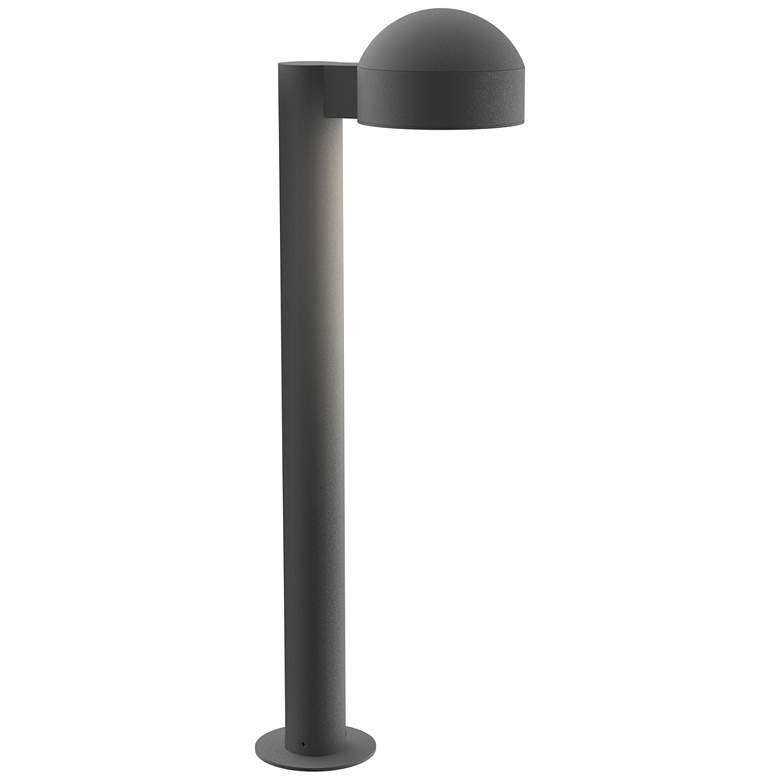 Image 1 Inside Out REALS 22 inch LED Bollard - Textured Gray - Dome Cap and Plate 