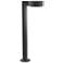 Inside Out REALS 22" LED Bollard - Textured Gray - Plate Cap and Plate