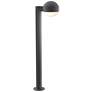 Inside Out REALS 28" LED Bollard - Textured Gray - Dome Cap and Dome L