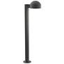 Inside Out REALS 28" LED Bollard - Textured Gray - Dome Cap and Plate 