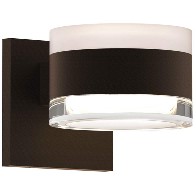 Image 1 Inside Out REALS 3.25" High Textured Bronze Up & Down LED Wall Sco