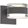 Inside Out REALS 3.25" High Textured Gray Up &#38; Down LED Wall Sconc