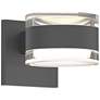 Inside Out REALS 3.25" High Textured Gray Up & Down LED Wall Sconc