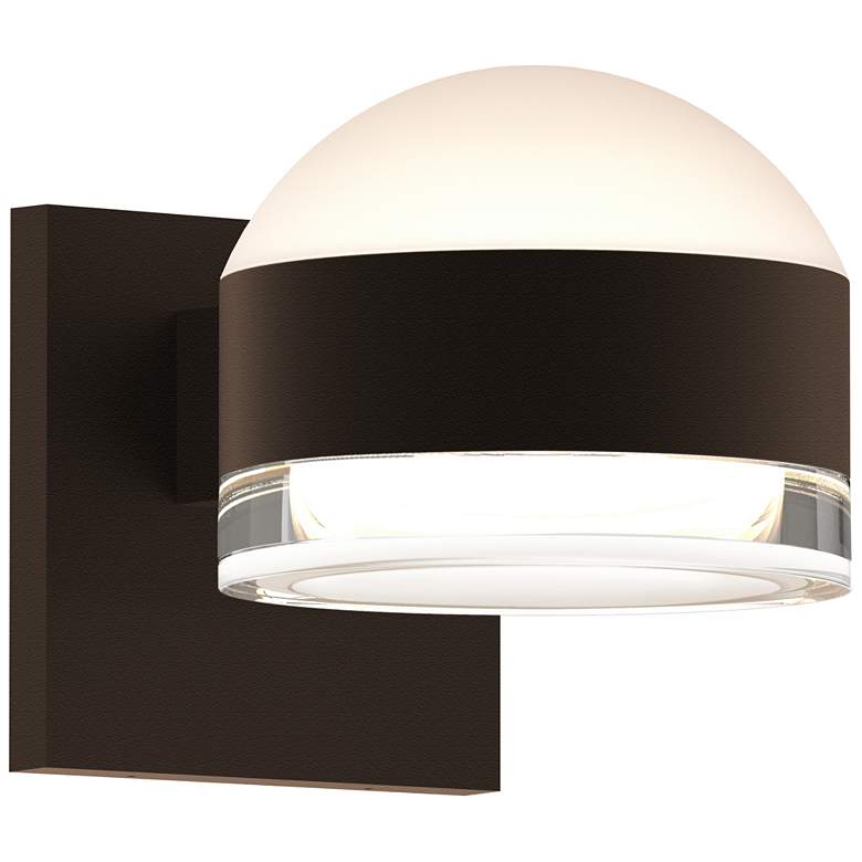 Image 1 Inside Out REALS 4" High Textured Bronze Up & Down LED Wall Sconce
