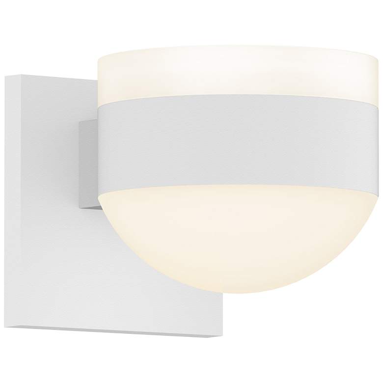 Image 1 Inside Out REALS 4 inch High Textured White Up &#38; Down LED Wall Sconce