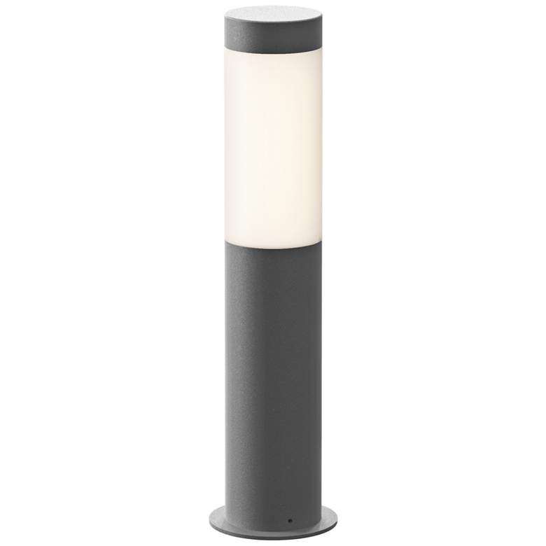 Image 1 Inside Out Round Column 16 inch High Textured Gray LED Bollard