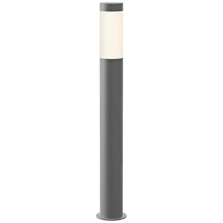 Image 1 Inside Out Round Column 28 inch High Textured Gray LED Bollard