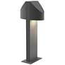 Inside Out Shear 16" LED Double Bollard - Textured Gray