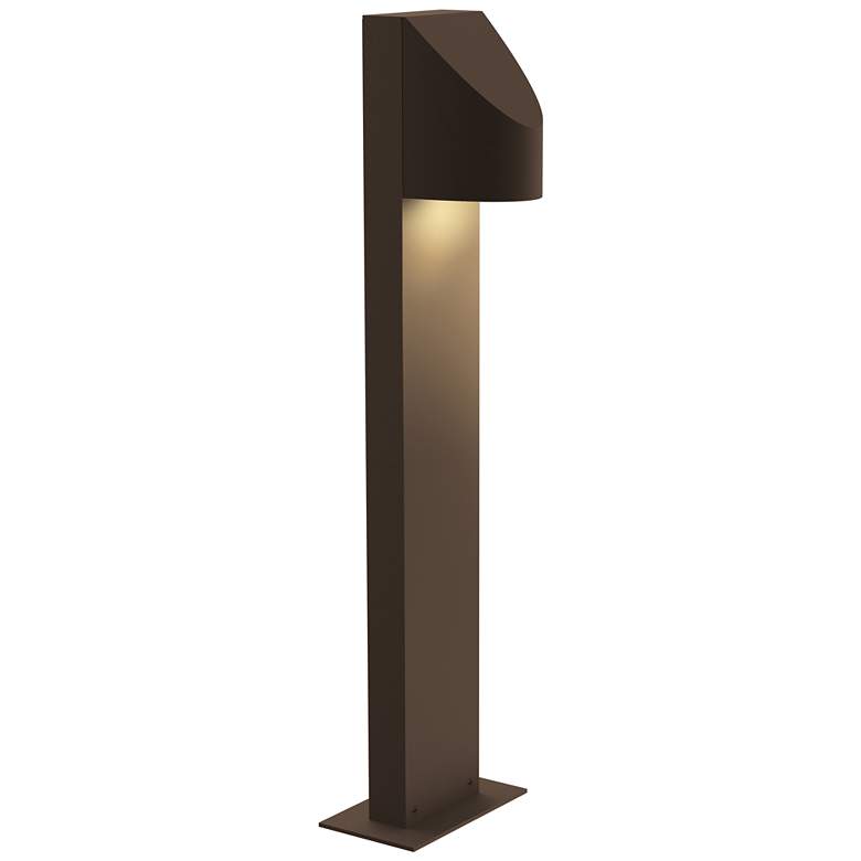 Image 1 Inside Out Shear 3.5" Wide Textured Bronze LED Bollard